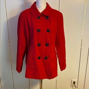 Women's Red Double-Breasted Coat